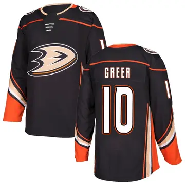 Men's A.J. Greer Anaheim Ducks ＃10 Authentic Black Home Jersey