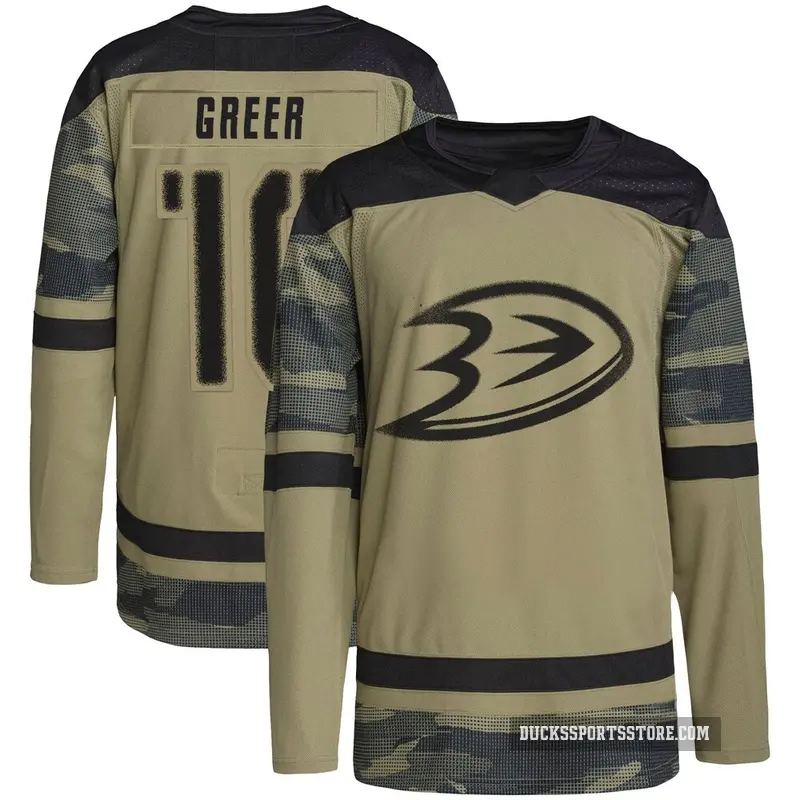 Men's A.J. Greer Anaheim Ducks ＃10 Authentic Camo Military Appreciation Practice Jersey