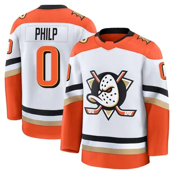 Men's Noah Philp Anaheim Ducks ＃0 Premium White Edition 2025 Away Jersey