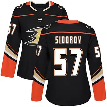 Women's Yegor Sidorov Anaheim Ducks ＃57 Authentic Black Home Jersey