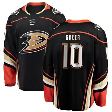 Youth A.J. Greer Anaheim Ducks ＃10 Breakaway Black Home Jersey