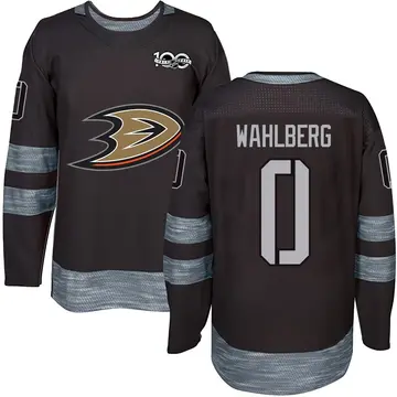 Youth Anton Wahlberg Anaheim Ducks ＃0 Authentic Black 1917-2017 100th Anniversary Jersey