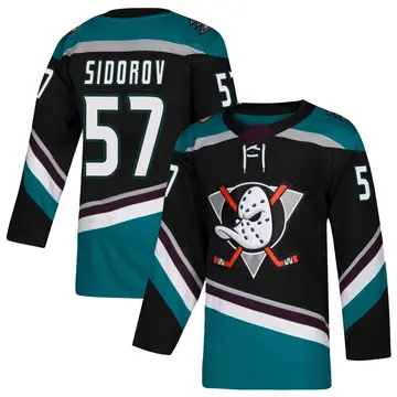 Youth Yegor Sidorov Anaheim Ducks ＃57 Authentic Black Teal Alternate Jersey