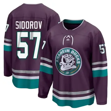 Youth Yegor Sidorov Anaheim Ducks ＃57 Breakaway Purple 30th Anniversary Premier Jersey
